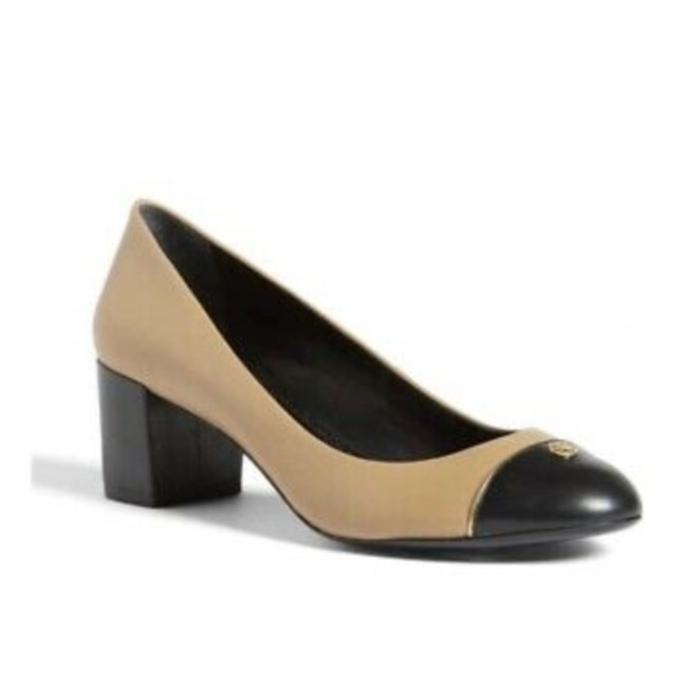 Tory Burch Ethel Pump In black&tan with gold